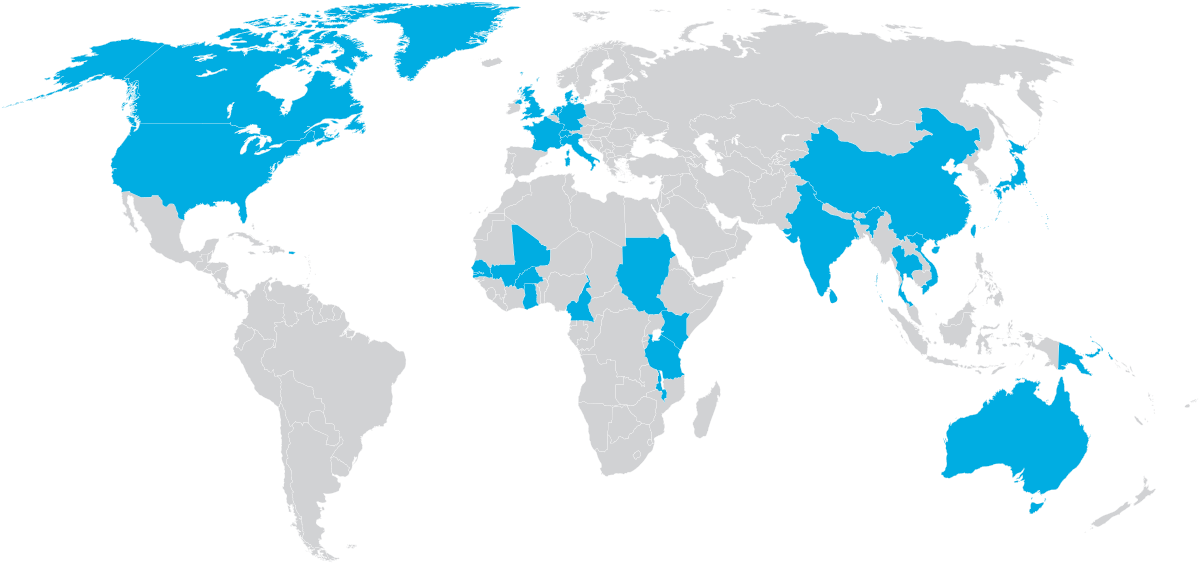Countries with Grand Challenges Projects Managed by the FNIH